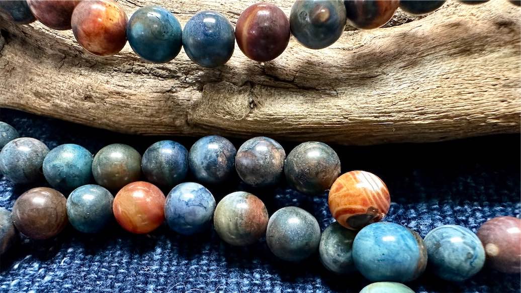 Multi-Jasper Bead Strand - Smooth Rounds - 8mm - 15”