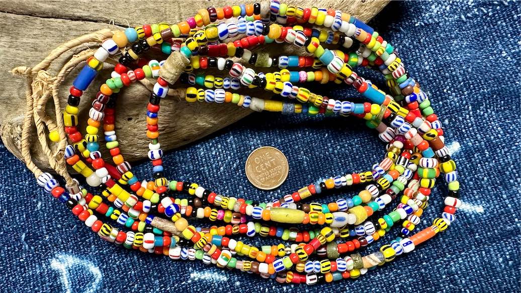 African Christmas Bead Strand - 3mm - 6mm - 24”
