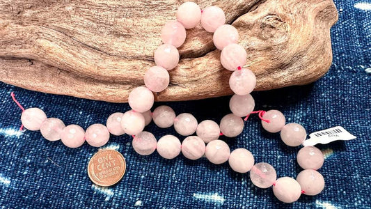 Rose Quartz Faceted Rounds Strand - 12mm - 15"