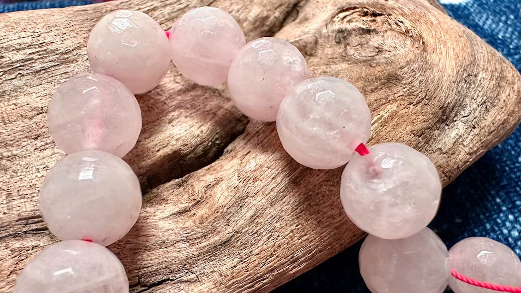 Rose Quartz Faceted Rounds Strand - 12mm - 15"