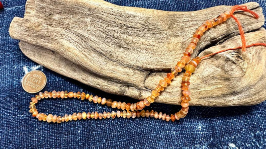 Carnelian Bead Strand - Smooth Rondelles - 5mm - 14”