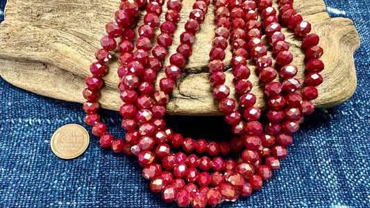 Crystal Bead Strand - Faceted Rondelles - 8mm - 16”