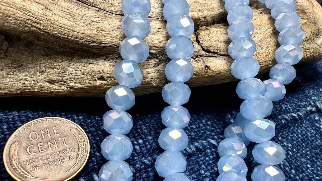 Crystal Bead Strand - Faceted Rondelles - 8mm - 16”