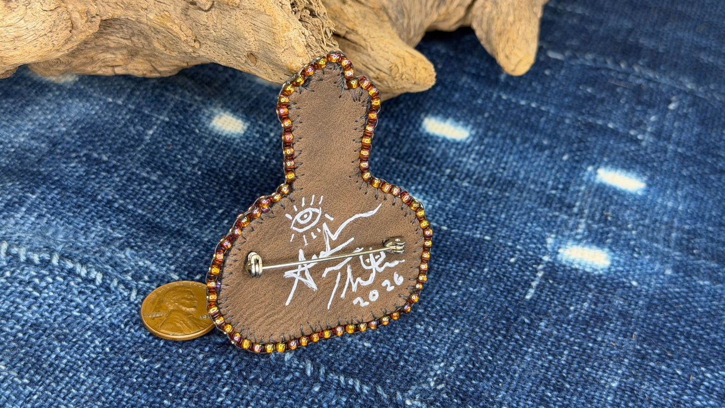 Red Onion Beaded Pin / Brooch by Andrew Thornton