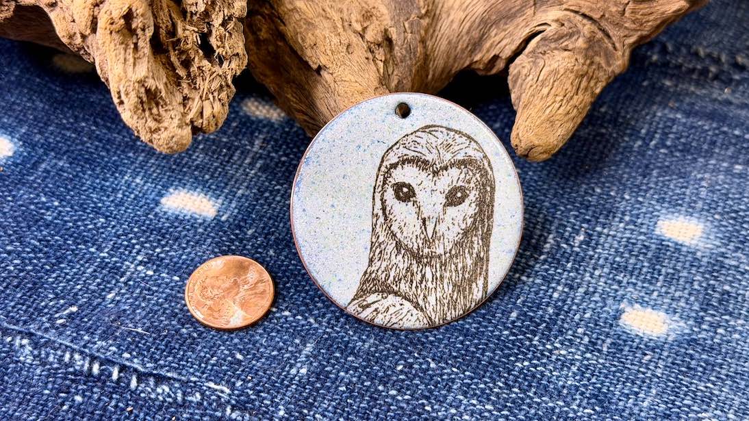 Laser-Etched Enamel Pendant by Andrew Thornton