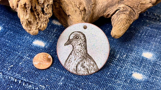 Laser-Etched Enamel Pendant by Andrew Thornton