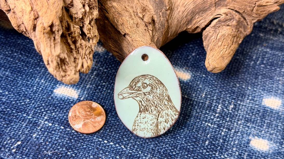 Laser-Etched Enamel Pendant by Andrew Thornton