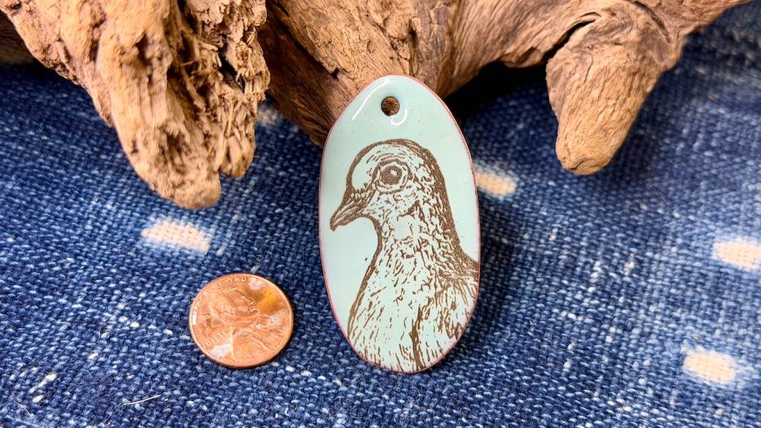 Laser-Etched Enamel Pendant by Andrew Thornton