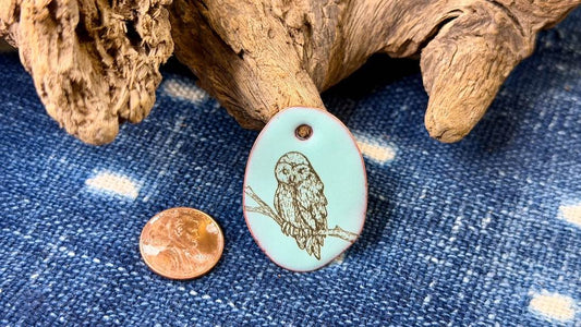 Laser-Etched Enamel Pendant by Andrew Thornton