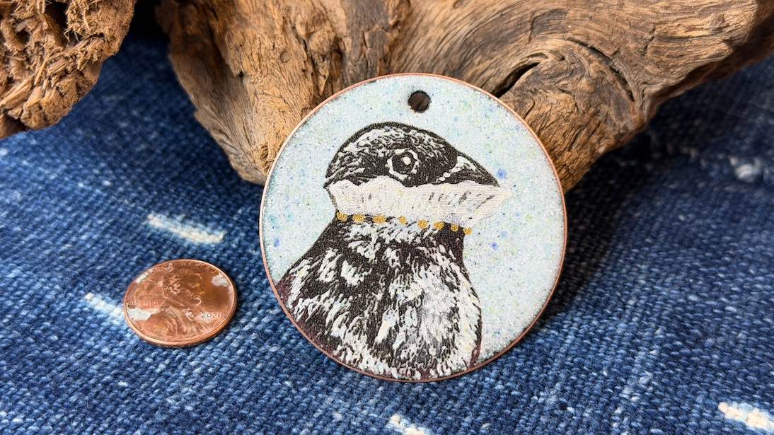 Laser-Etched Enamel Ornament / Pendant by Andrew Thornton
