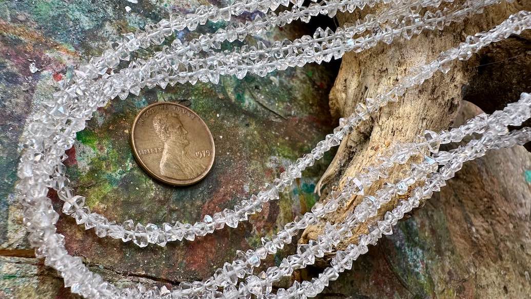 Double-Terminated Quartz Bead Strand - 4.5mm - 16”