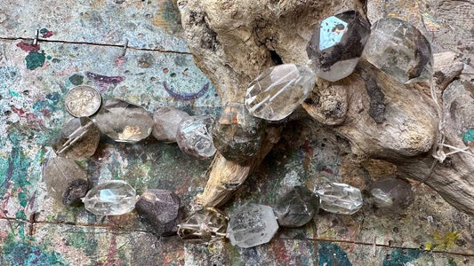 Rutilated Chlorite Bead Strand - Faceted Nuggets - 19.5mm x 26mm - 15”