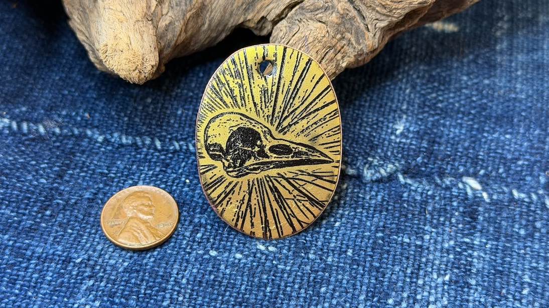 Laser-Etched Enamel Pendant by Andrew Thornton