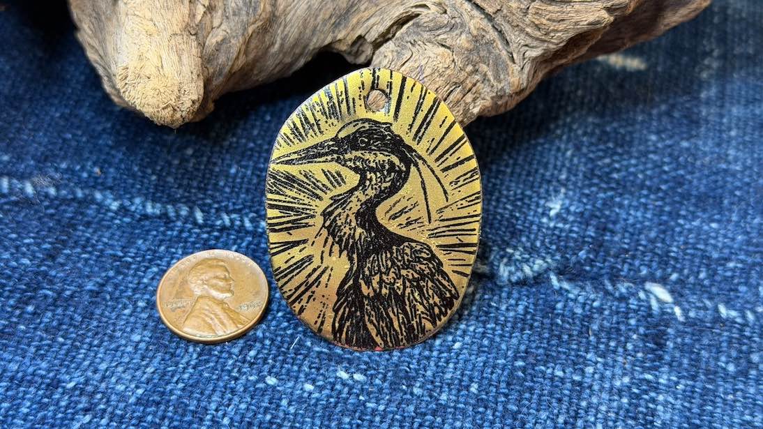 Laser-Etched Enamel Pendant by Andrew Thornton