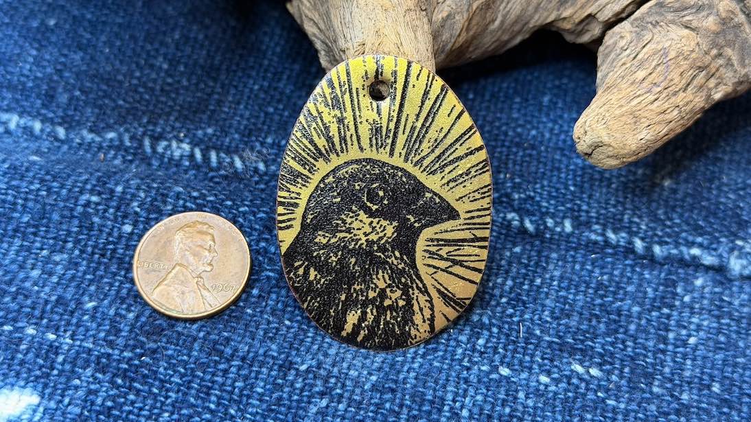 Laser-Etched Enamel Pendant by Andrew Thornton
