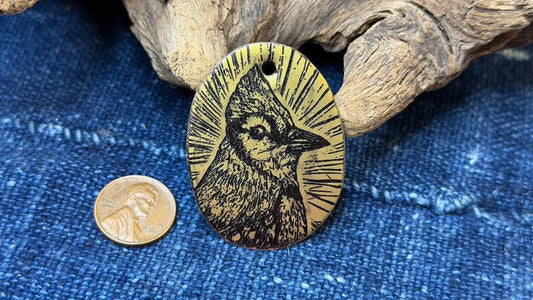Laser-Etched Enamel Pendant by Andrew Thornton