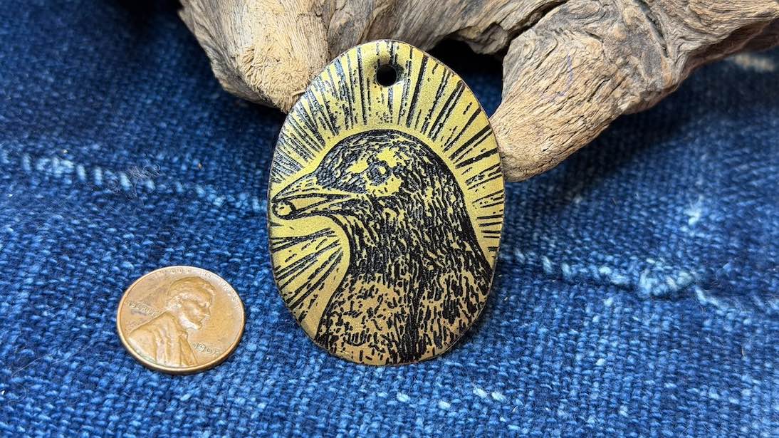 Laser-Etched Enamel Pendant by Andrew Thornton