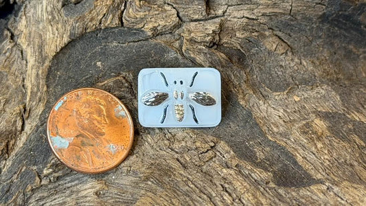 Vintage Czech Glass Button - Bee - 13mm x 18mm