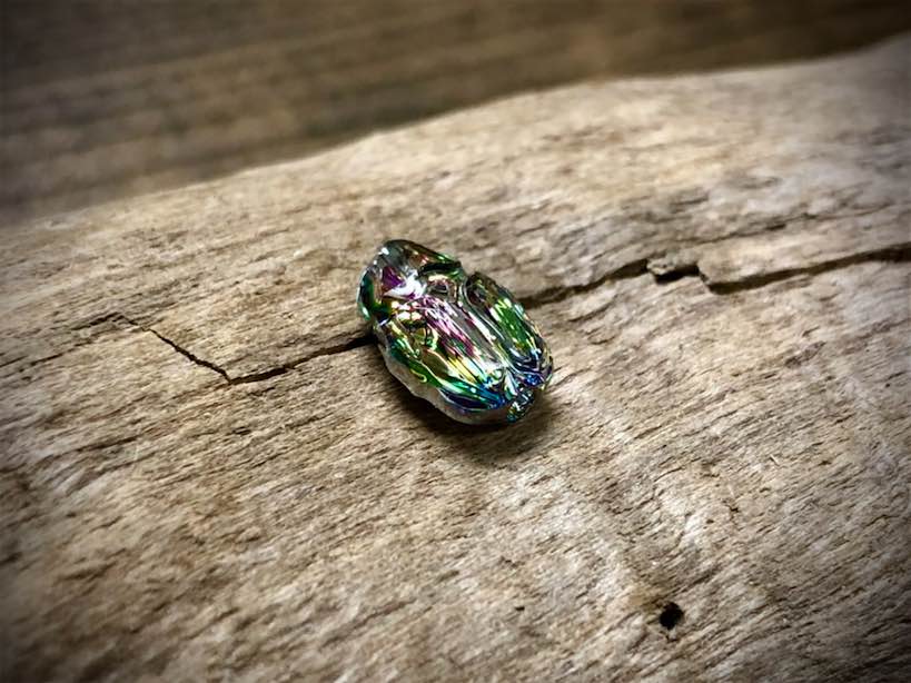 European Crystal Faceted Scarab Bead - Watermelon