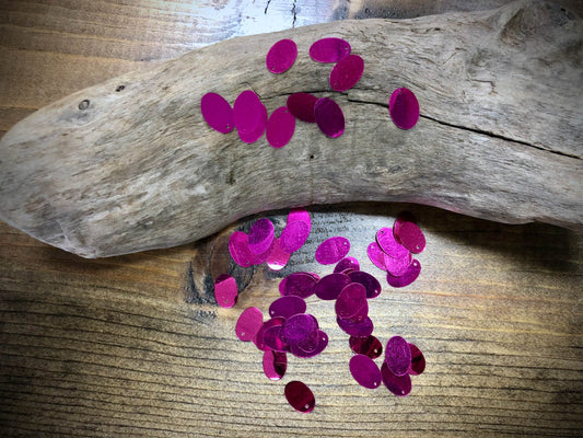 Vintage Sequins - 14mm x 9mm - Bag of Approx. 60 - Fuchsia - Oval
