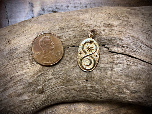 Bronze Infinity Snake Pendant