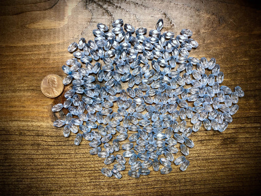 Vintage Lucite Faceted Rice Beads - 9mm x 5mm