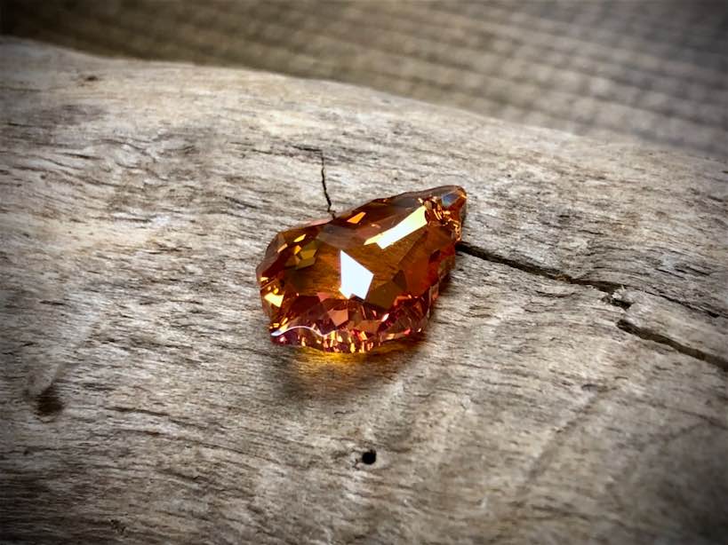 European Crystal Faceted Baroque Pendant - Sunrise