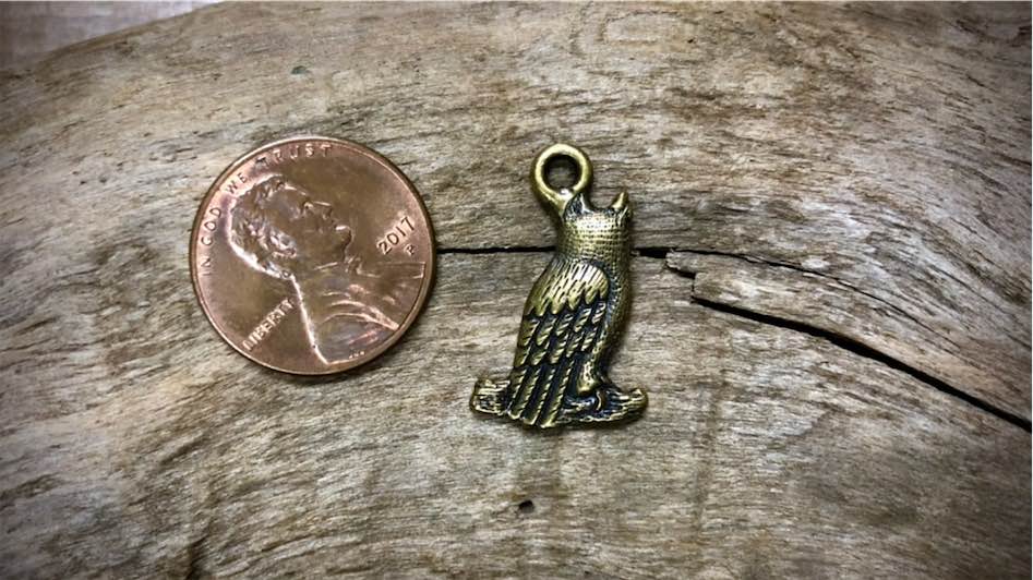 Halloween Charm - Owl - Bronze Tone