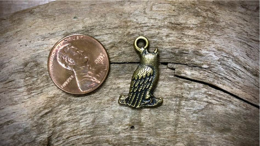 Halloween Charm - Owl - Bronze Tone