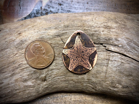 Etched Copper Pendant - Starfish
