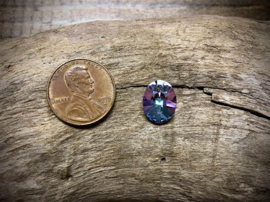 European Crystal Faceted Xilion Oval Pendant - Lavender Ombre