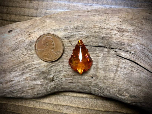 European Crystal Faceted Baroque Pendant - Sunrise