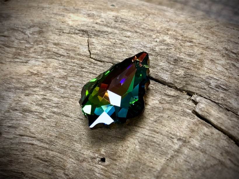 European Crystal Faceted Baroque Pendant - Watermelon