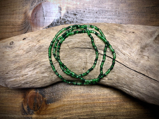 Vintage Czech Glass - 10/0 Seed Beads - Grass Green Mix - 18.5"