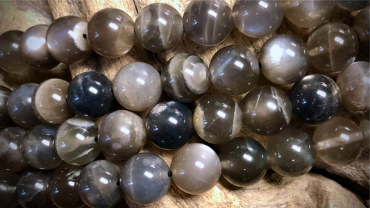 AAA Black Labradorite Smooth Rounds Bead Strand - 10mm - 15"