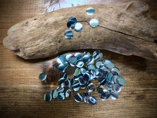 Vintage Sequins - 12mm Round - Bag of Approx. 100 - Ice Blue