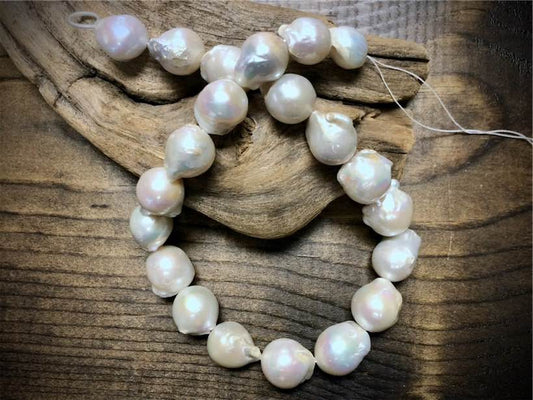 Large Natural Baroque Pearl Strand - 16mm to 22mm - 15.5"