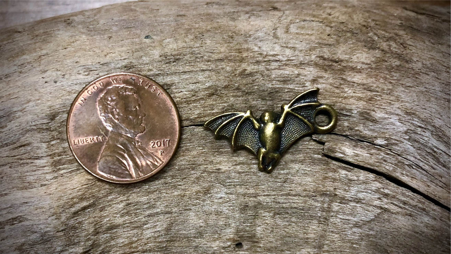 Halloween Charm - Bat - Bronze Tone