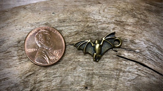 Halloween Charm - Bat - Bronze Tone