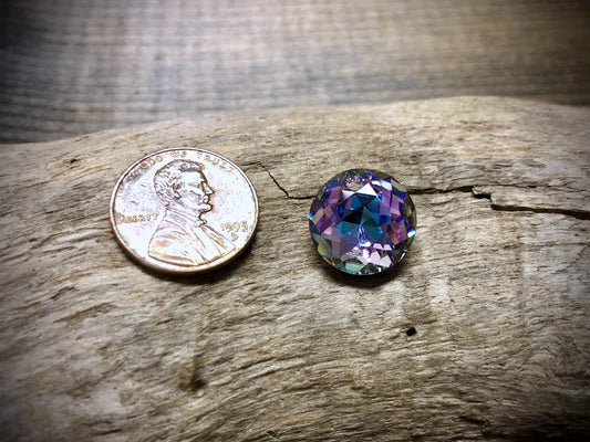 European Crystal Faceted Round Pendant - Lavender Ombre