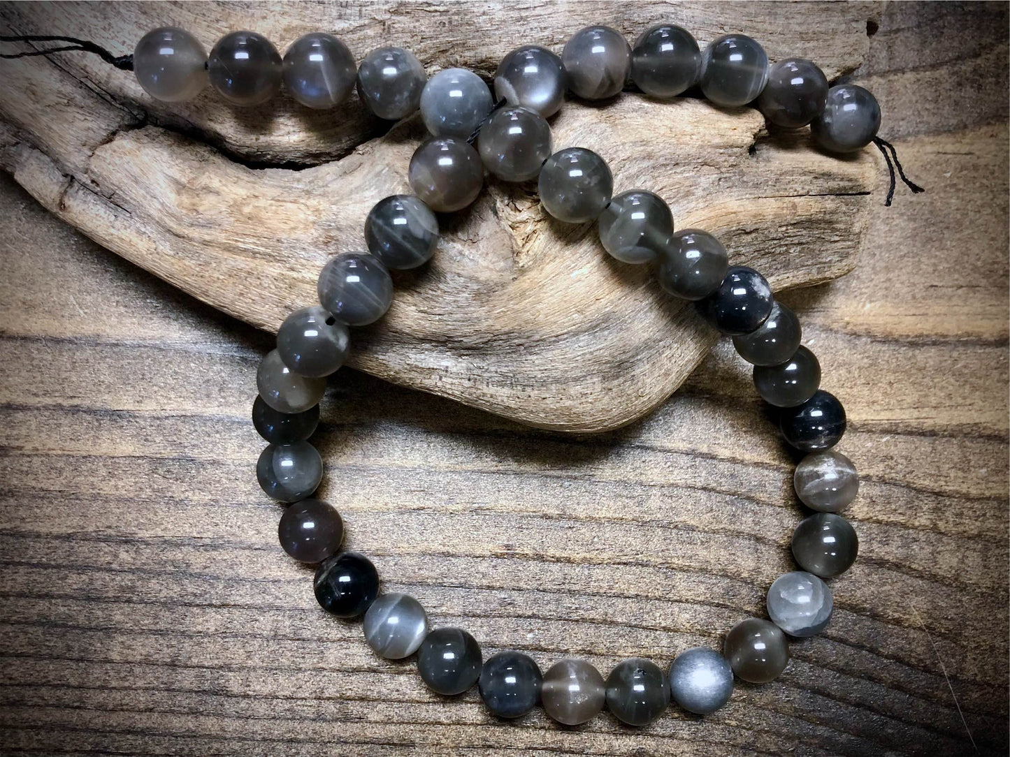 AAA Black Labradorite Smooth Rounds Bead Strand - 10mm - 15"