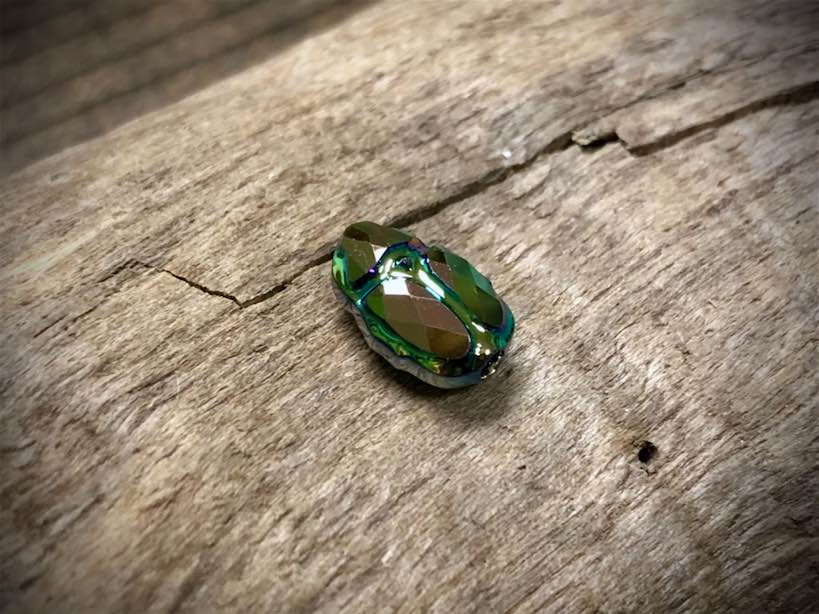 European Crystal Faceted Scarab Bead - Opaque Foil