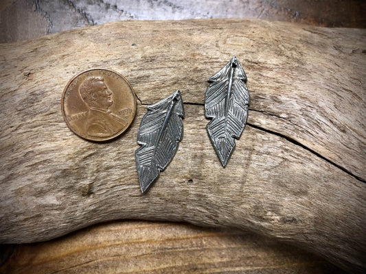 Dorabeth Designs Striated Feather Pendant Drop Pair