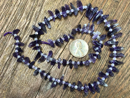 Amethyst 10-20mm Top Drilled Rough Chip Beads