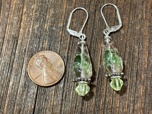 Vintage Czech Uranium Glass Earrings