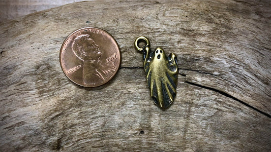 Halloween Charm - Ghost - Bronze Tone