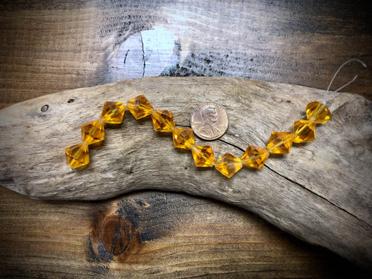 Czech Glass - Preciosa Crystal Bicone Beads - 12mm Topaz