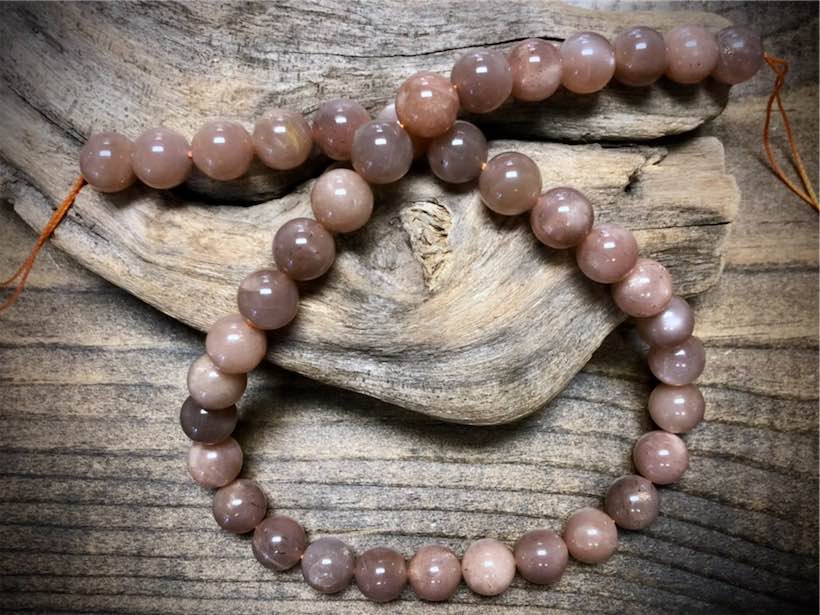 AAA Brown Moonstone Smooth Rounds Bead Strand - 10mm - 16"