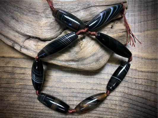 Sardonyx Barrel Beads - 38mm x 13mm to 45mm x 15mm