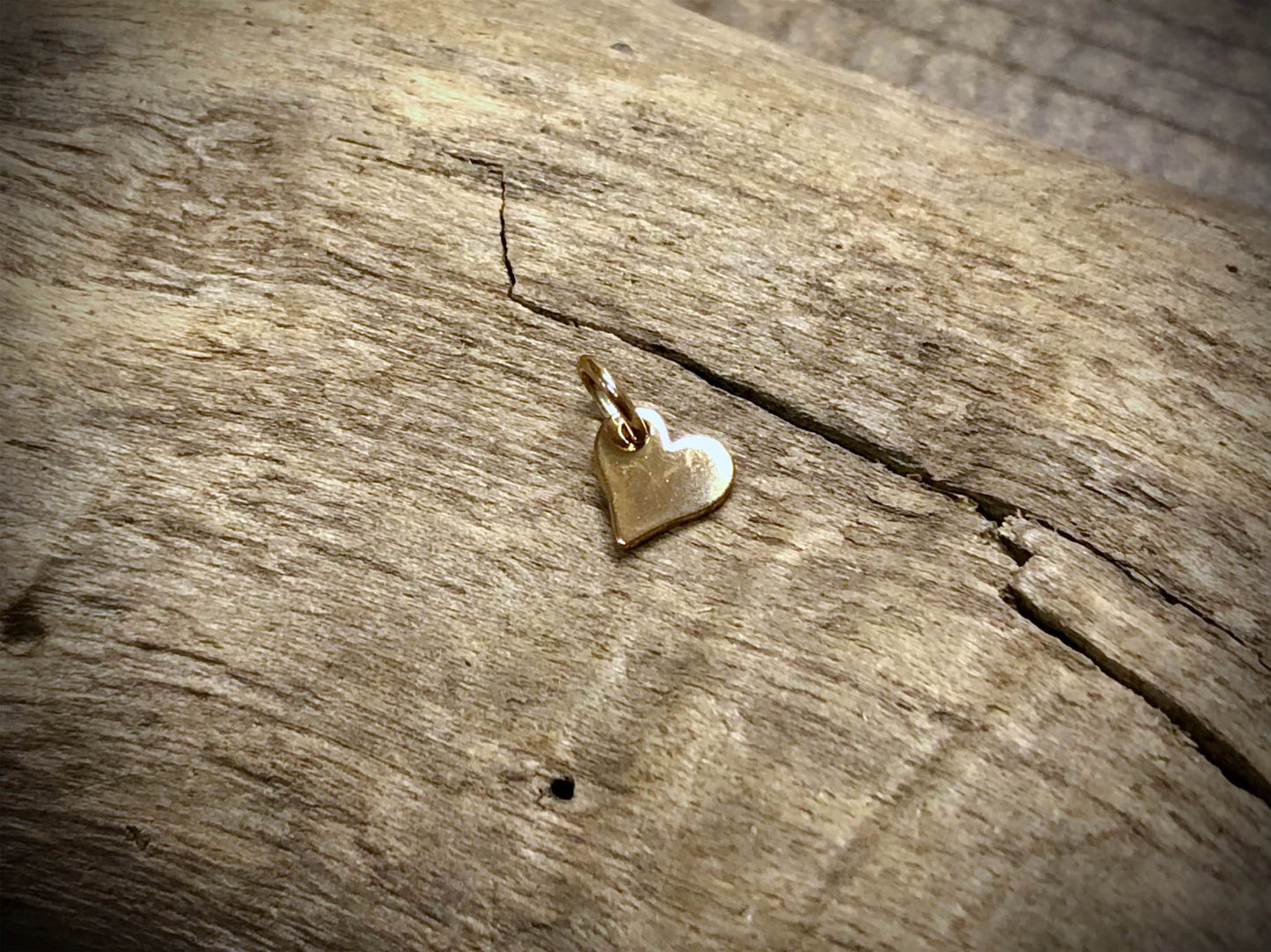 Bronze Tiny Flat Heart Charm